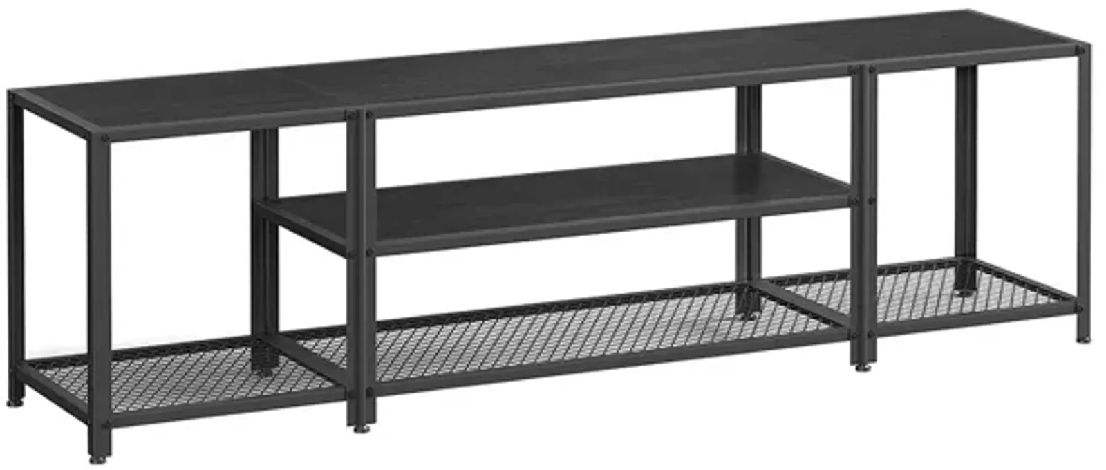 3-Tier TV Stand with Open Storage Shelves