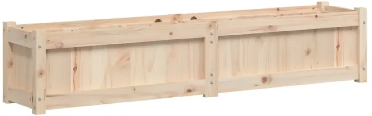 vidaXL Garden Planter Box - Solid Pine Wood, Rectangular Flower Pot - Outdoor/Patio/Garden 59.1" x 12.2" x 12.2" - Decorative Wooden Plant Container