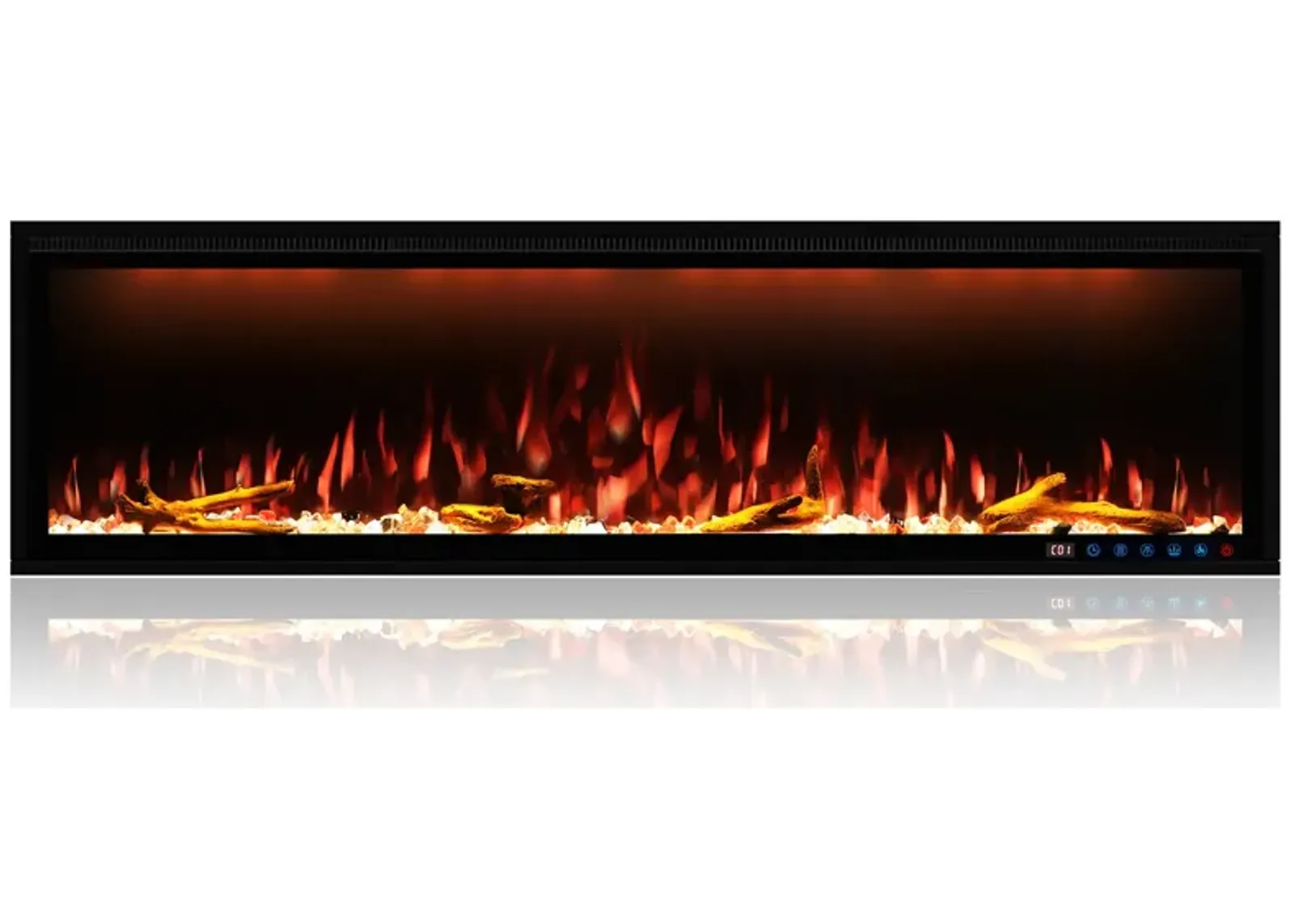 MONDAWE 60" Wall Mounted Embedded Electric Fireplace, 60Hz, 110-120 Volt, 1500W, With Overheat Protection Device