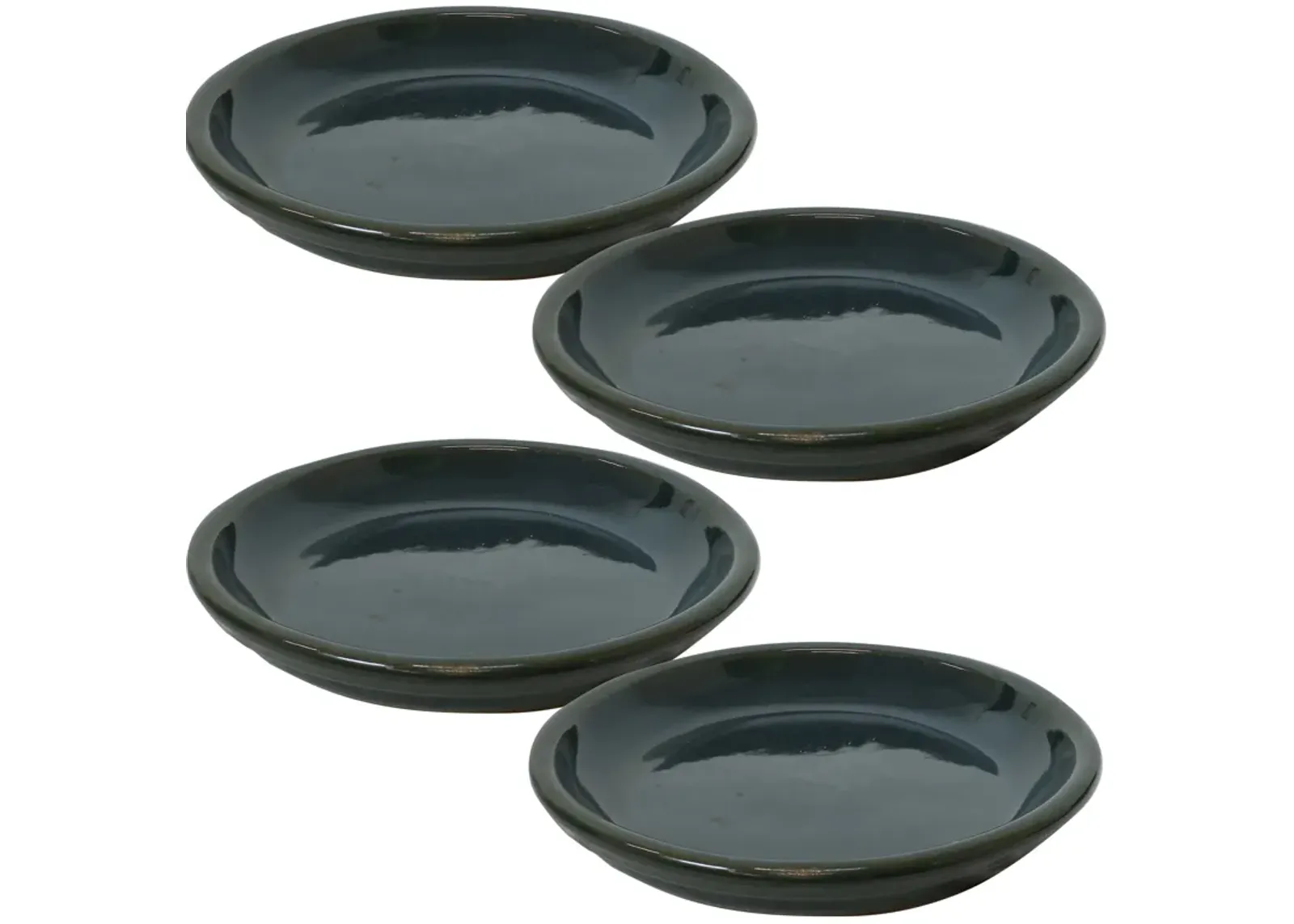 Sunnydaze Glazed Ceramic Flower Pot/Plant Saucer - Set of 4