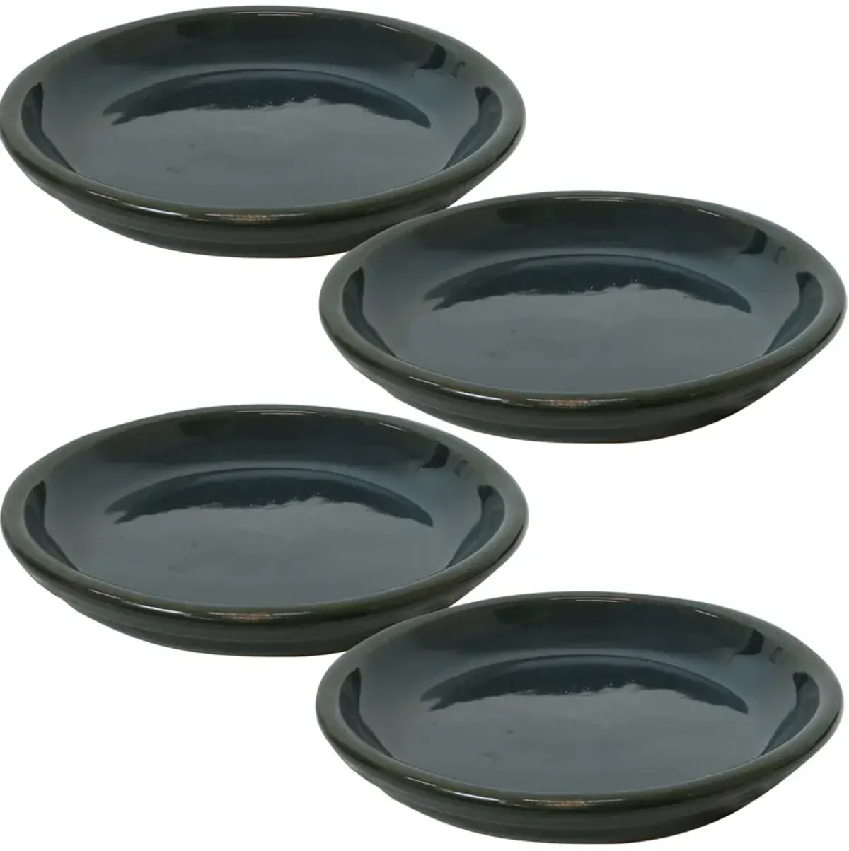 Sunnydaze Glazed Ceramic Flower Pot/Plant Saucer - Set of 4