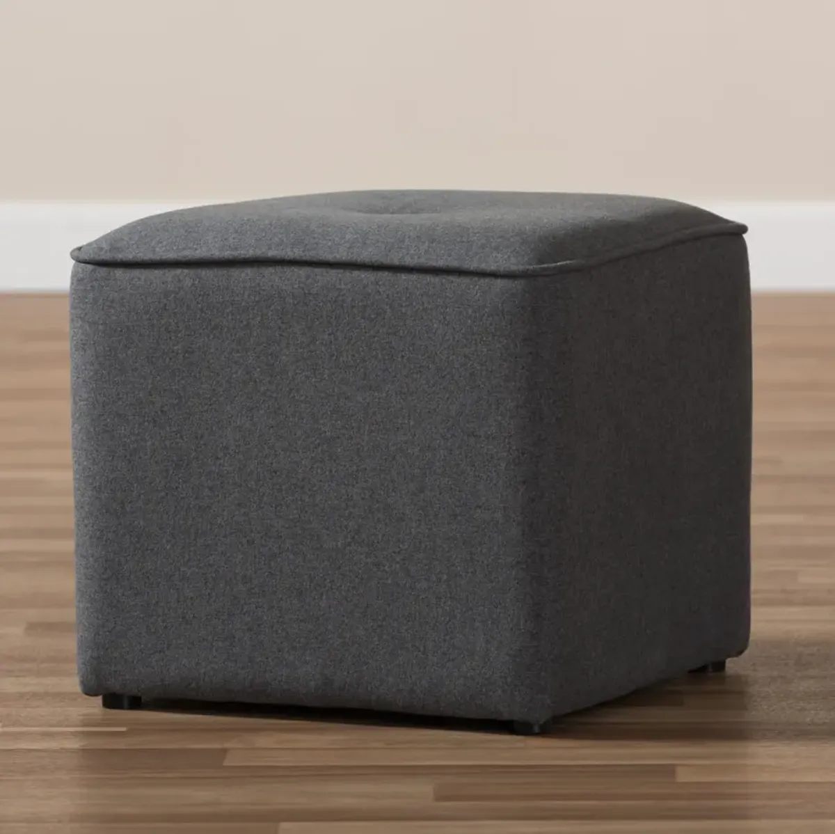 Baxton Studio Corinne Modern and Contemporary Dark Grey Fabric Upholstered Ottoman