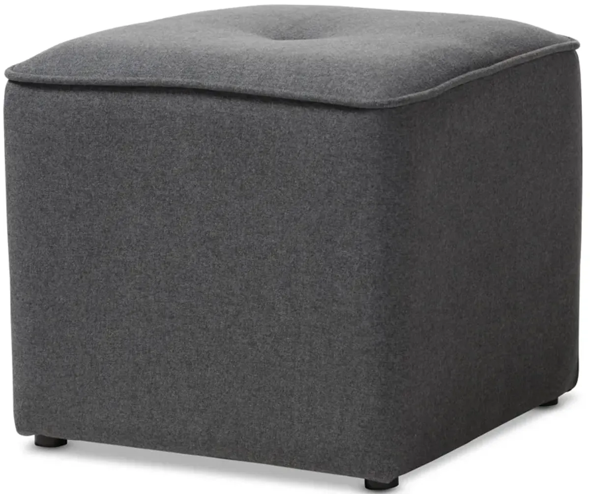 Baxton Studio Corinne Modern and Contemporary Dark Grey Fabric Upholstered Ottoman