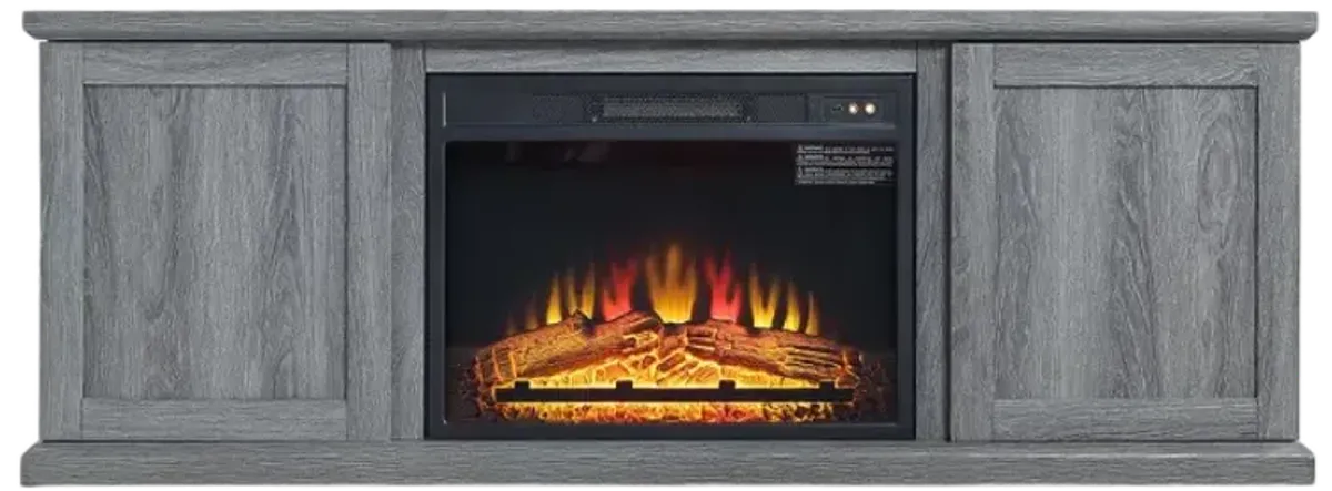 Franklin Gray TV Stand with Electric Fireplace