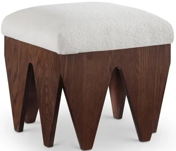 Meridian Furniture Altair Cream Velour Fur Fabric Bench