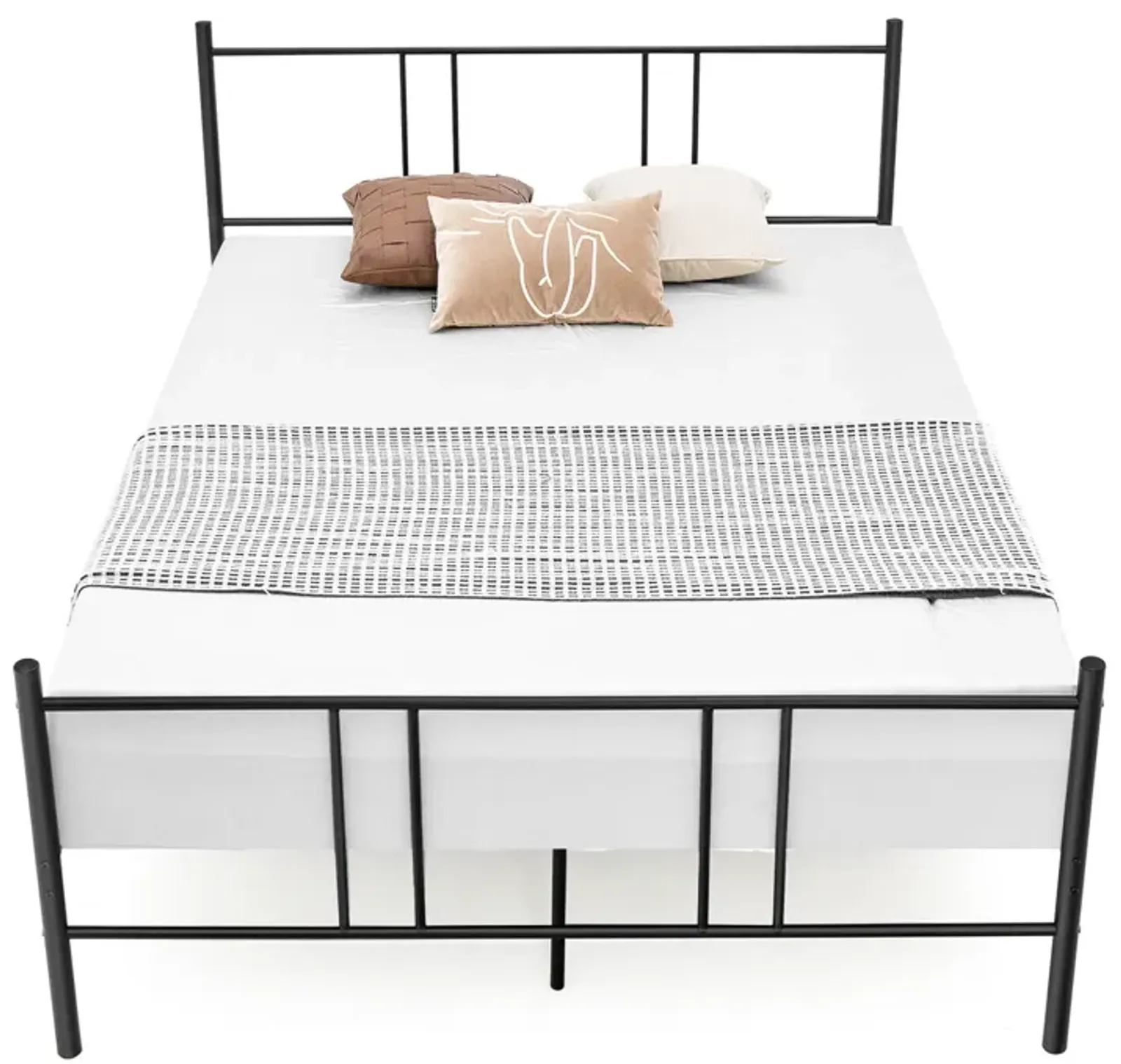 Full/Queen Size Platform Bed Frame with High Headboard