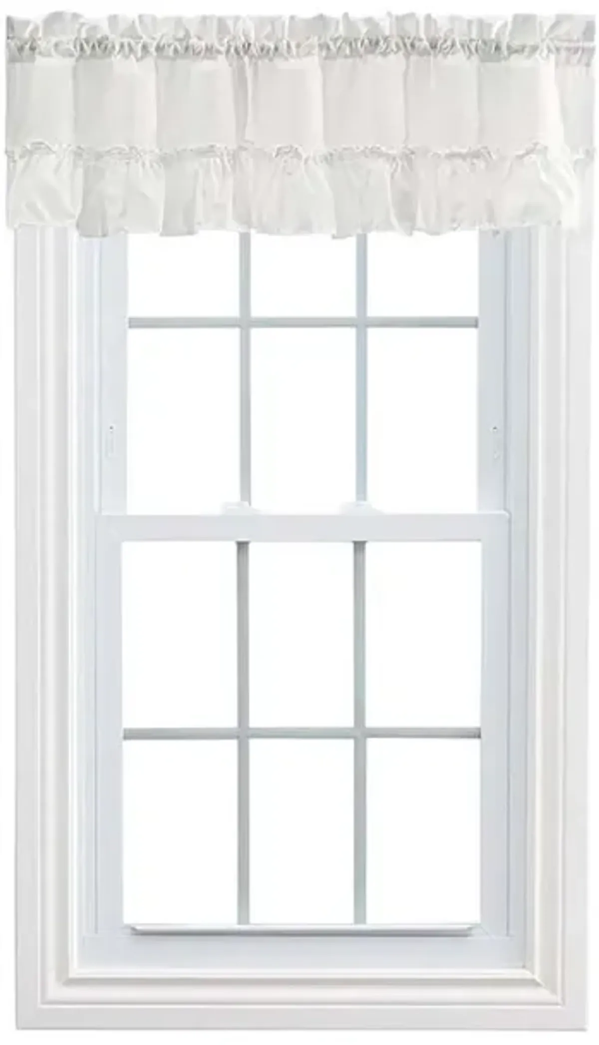 Ellis Stacey 1.5" Rod Pocket High Quality Fabric Solid Color Window Ruffled Filler Valance 54"x13" Ice Cream