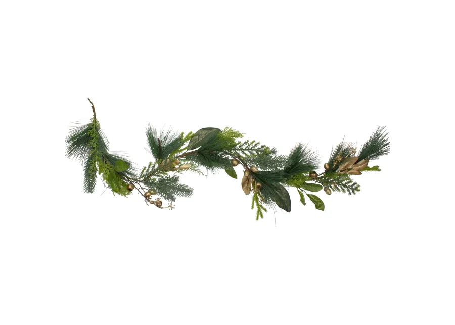 5' Leaves  Berry and Cedar Artificial Christmas Garland - Unlit