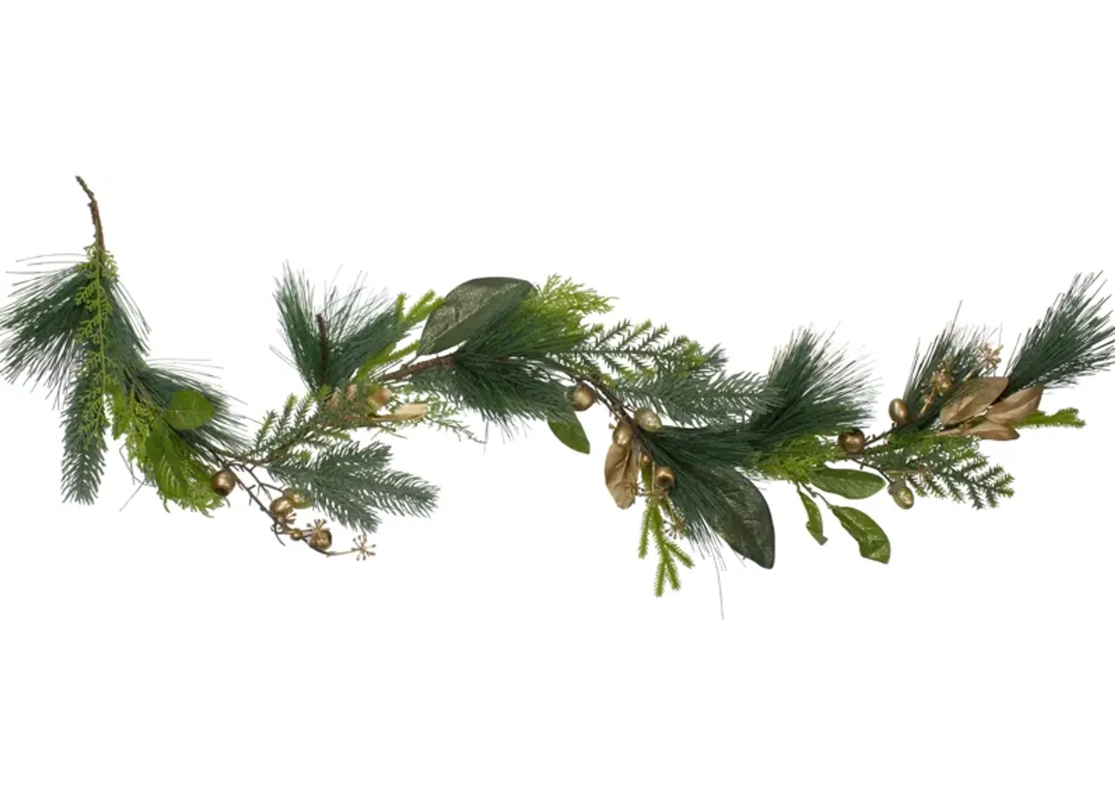 5' Leaves  Berry and Cedar Artificial Christmas Garland - Unlit