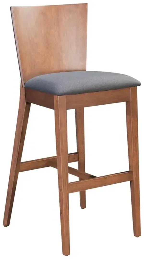 Belen Kox Ambrose Bar Chair Walnut & Dark Gray
