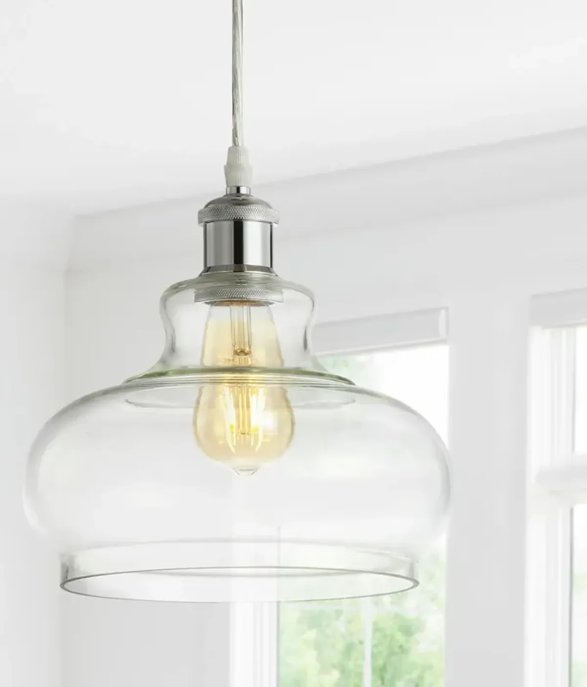 Hampton Adjustable Iron/Glass Pharmacy LED Pendant