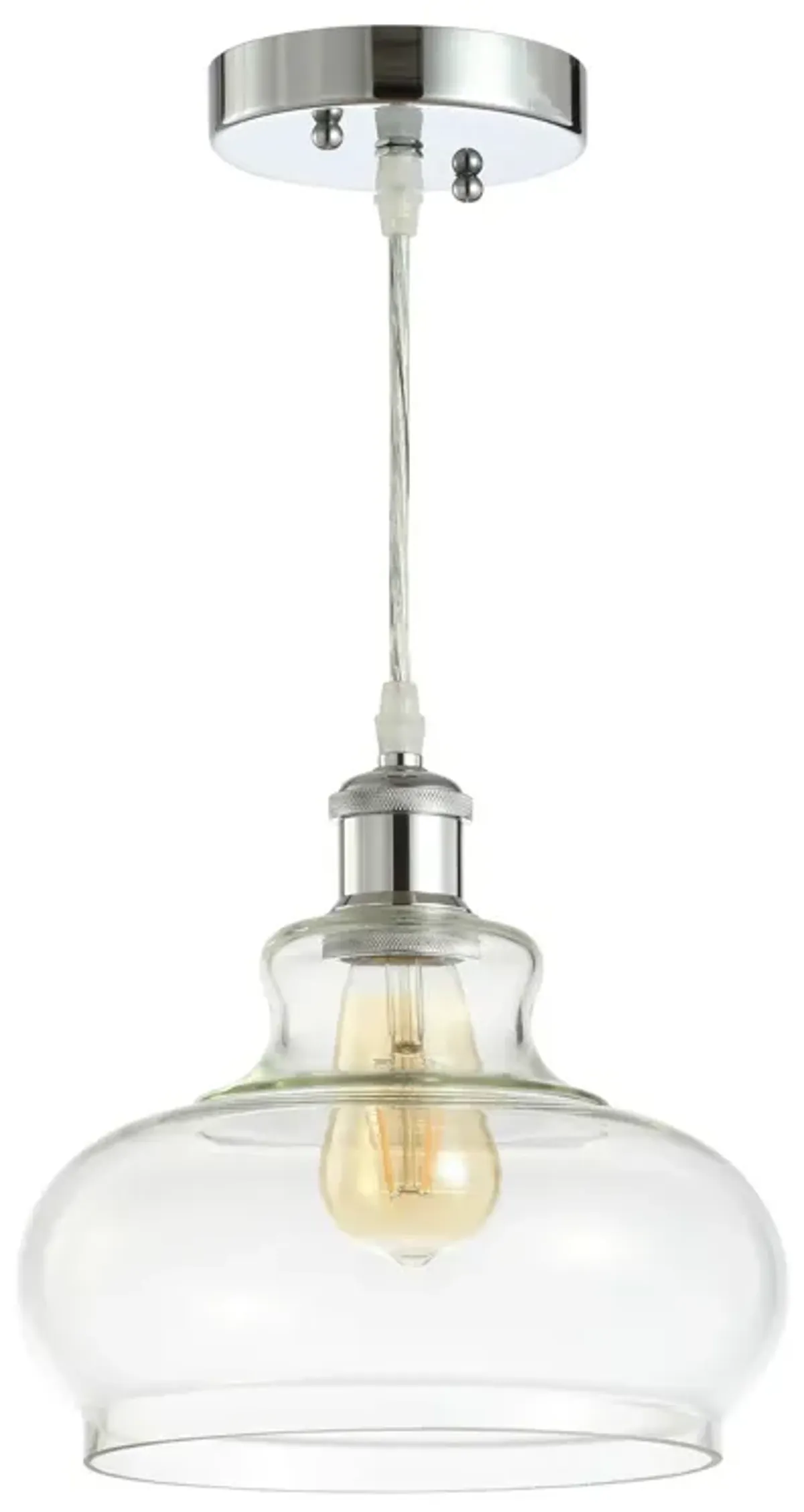 Hampton Adjustable Iron/Glass Pharmacy LED Pendant