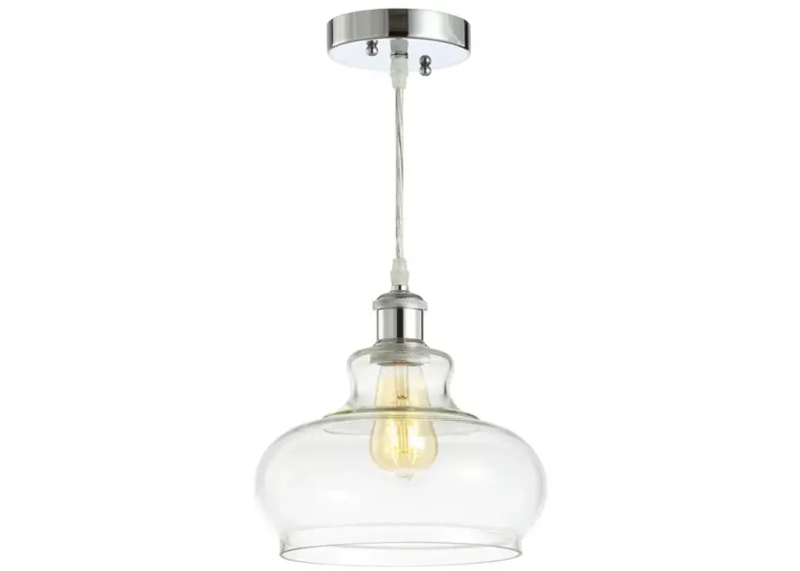 Hampton Adjustable Iron/Glass Pharmacy LED Pendant