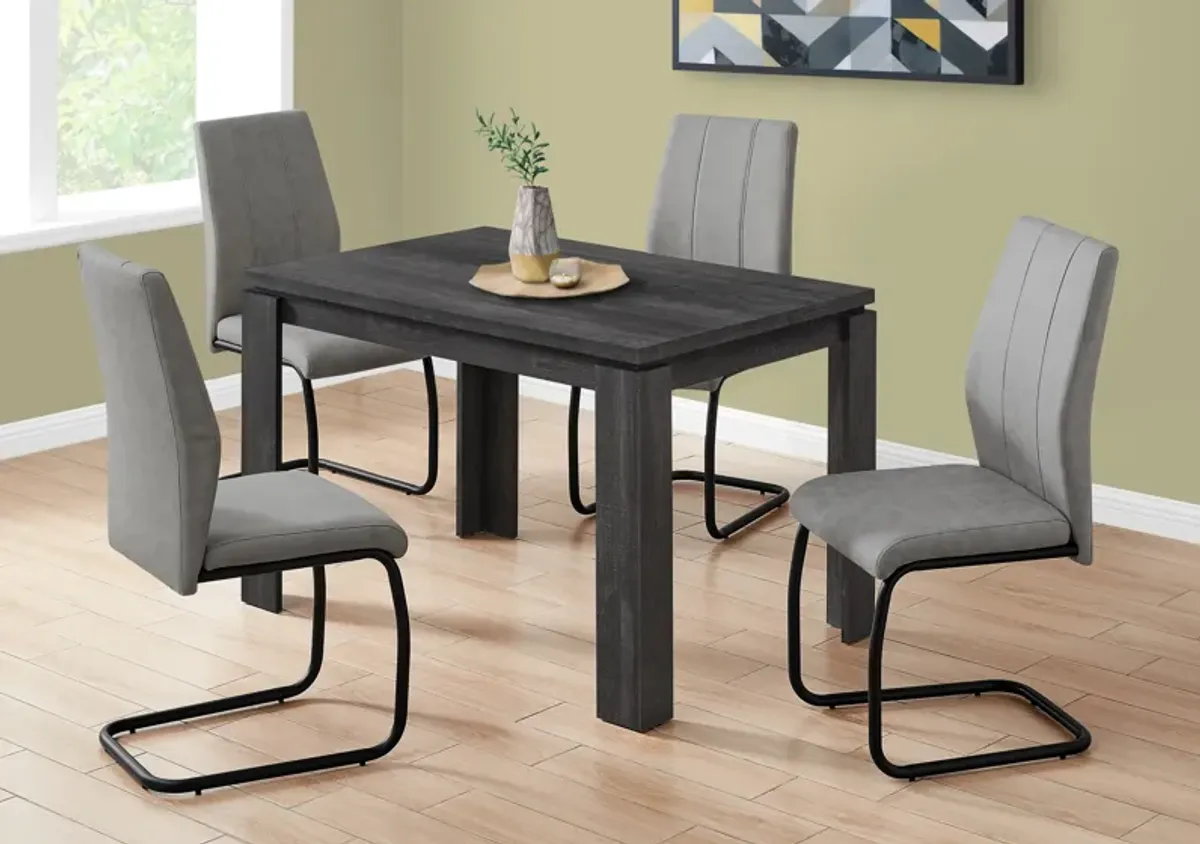 Monarch Specialties 32"X 48" / BLACK RECLAIMED WOOD-LOOK Dining Table