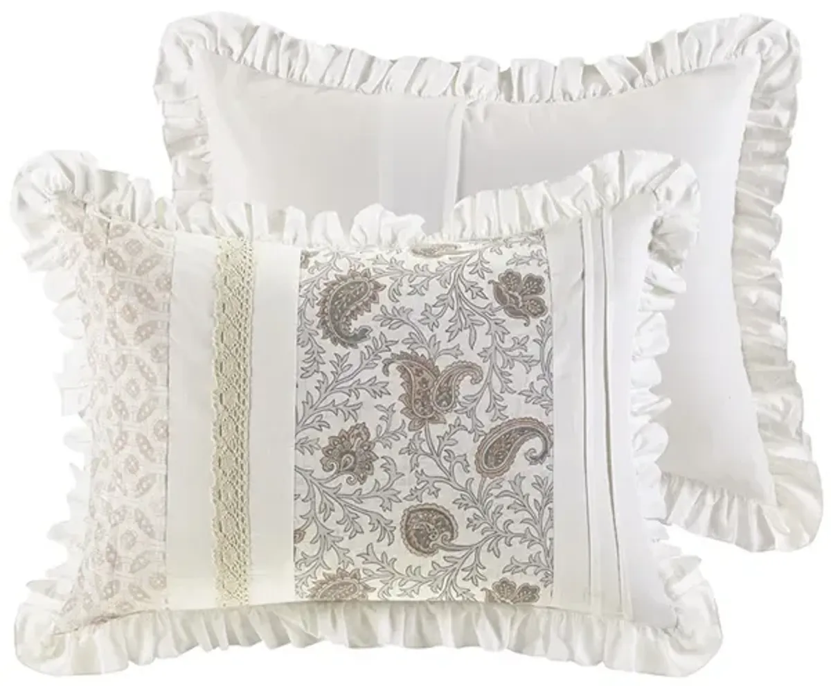 Gracie Mills Singleton 9-Piece Cotton Percale Comforter Set with Paisley Print