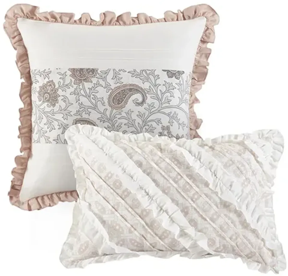 Gracie Mills Singleton 9-Piece Cotton Percale Comforter Set with Paisley Print