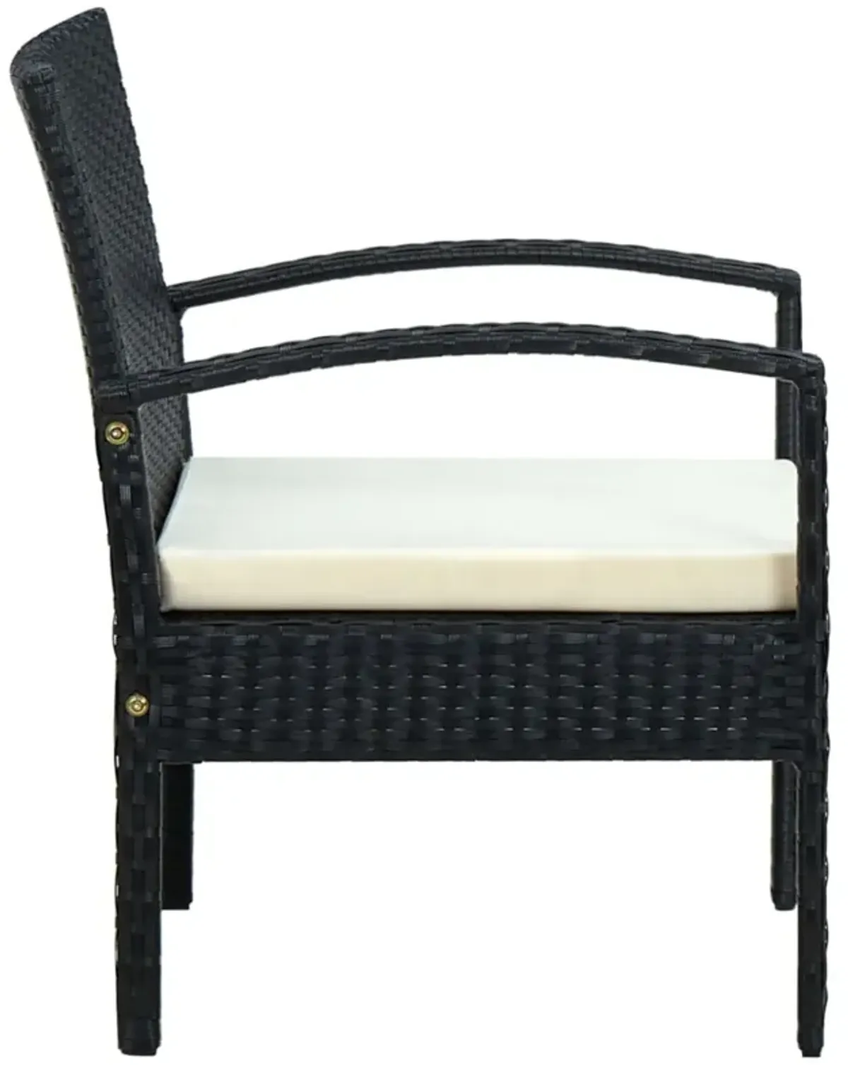 vidaXL Garden Chair with Cushion Poly Rattan Black