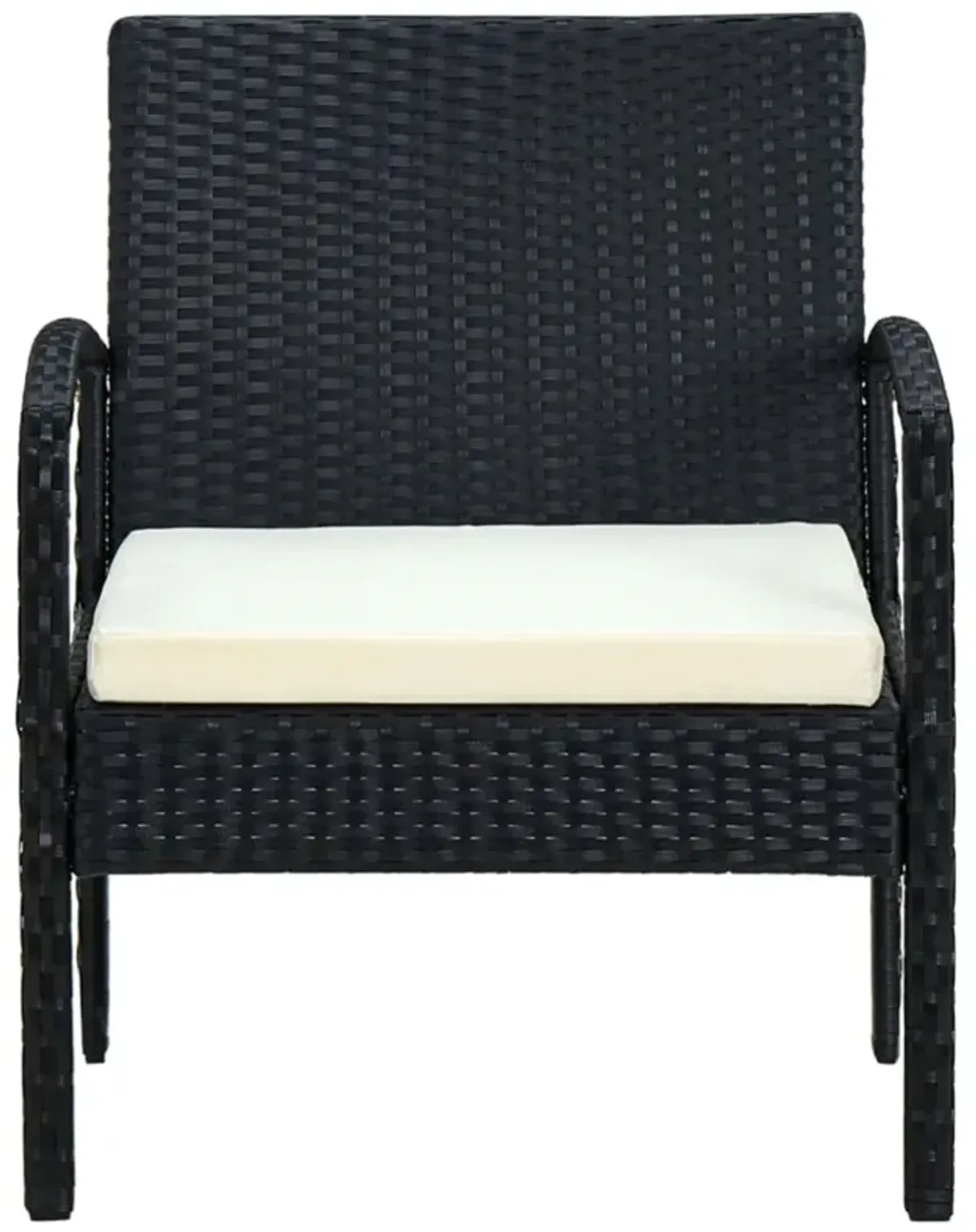 vidaXL Garden Chair with Cushion Poly Rattan Black