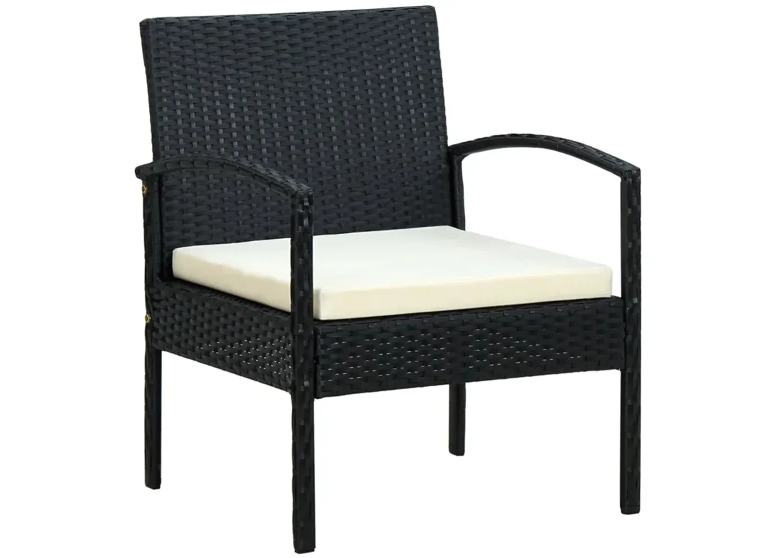 vidaXL Garden Chair with Cushion Poly Rattan Black