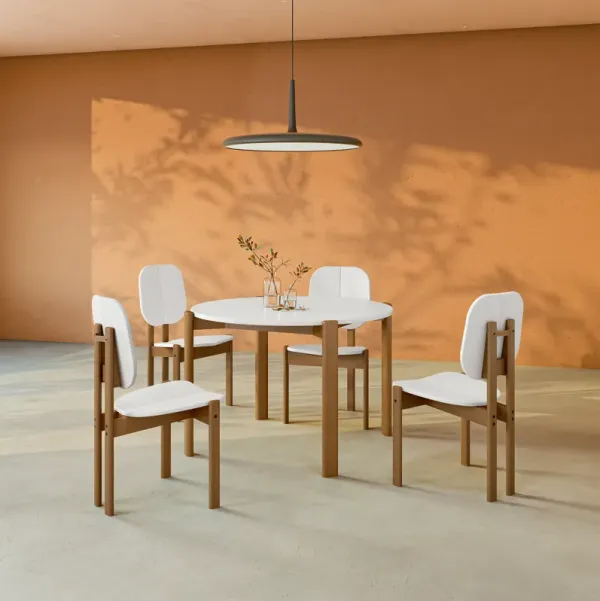 Gales White Round Dining Set