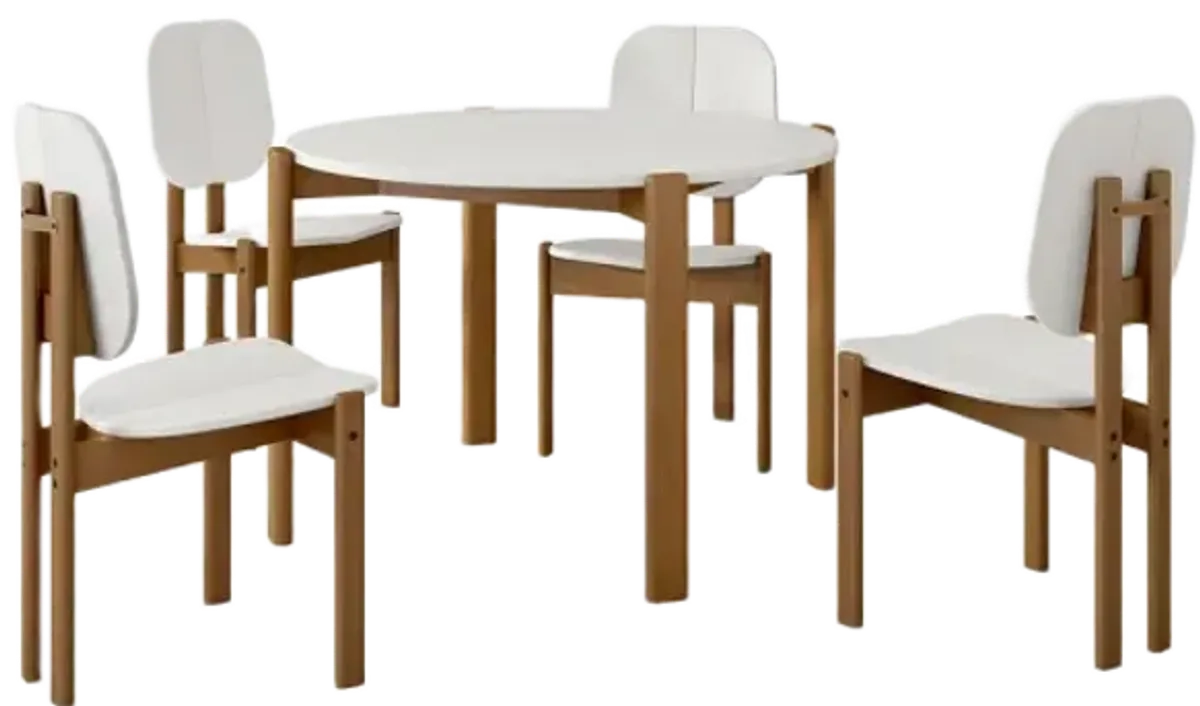 Gales White Round Dining Set