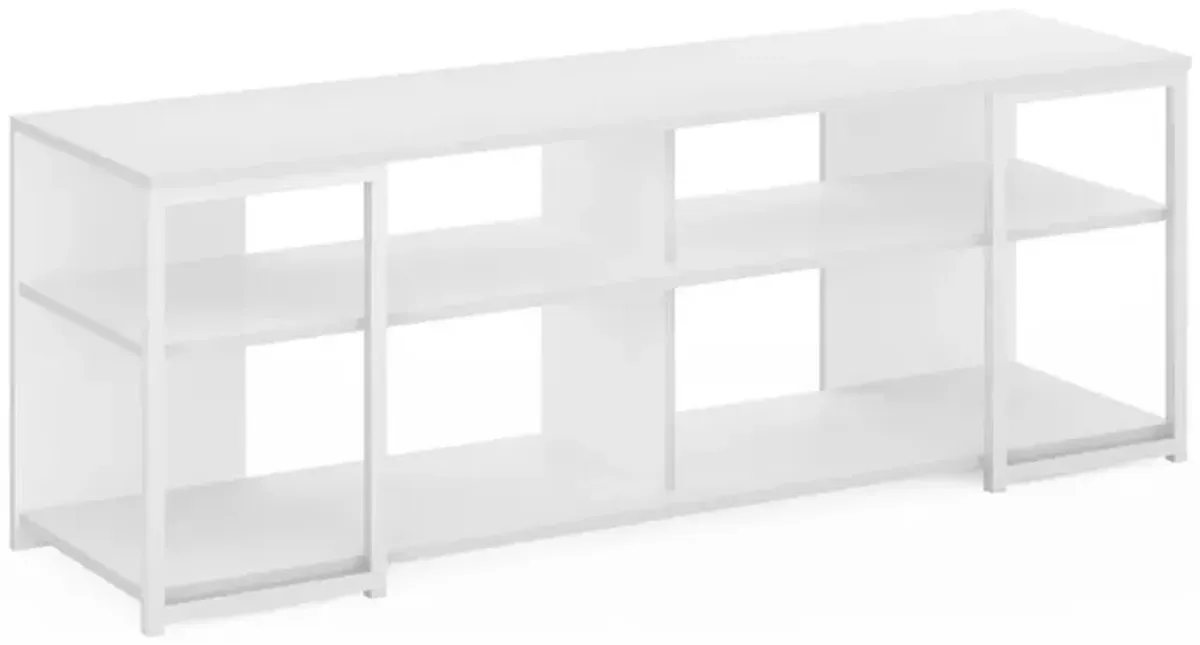 Furinno Camnus Modern Living TV Stand for TVs up to 65 Inch, Solid White/White