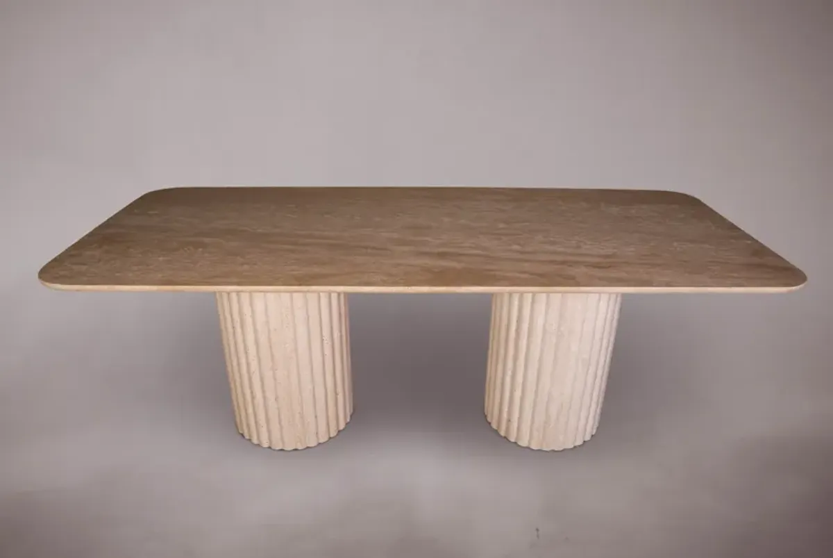 Rectangular Travertine Dining Table 86"