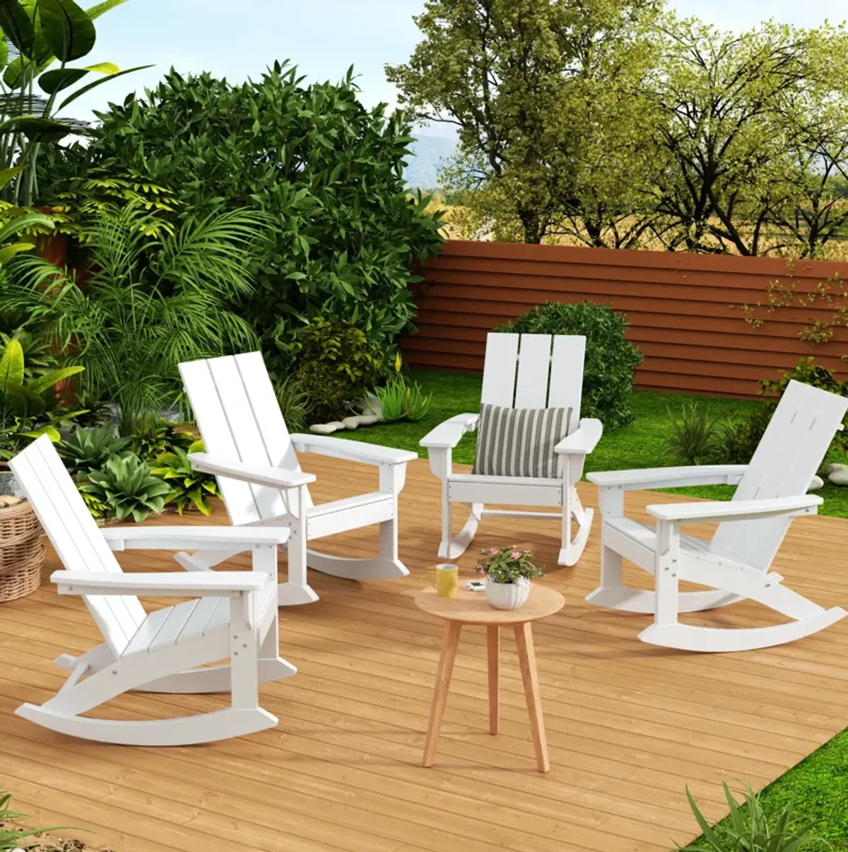 WestinTrends Modern Adirondack Outdoor Rocking Chair (Set of 4)