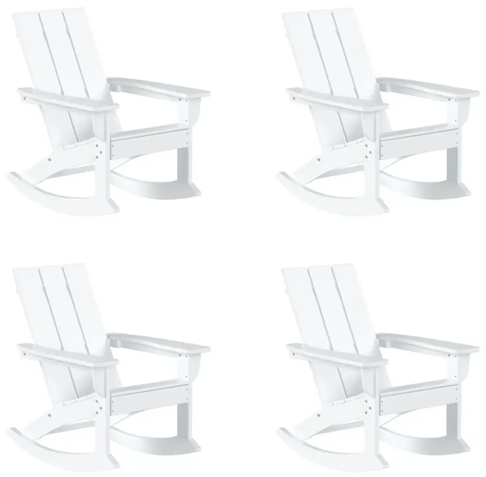 WestinTrends Modern Adirondack Outdoor Rocking Chair (Set of 4)