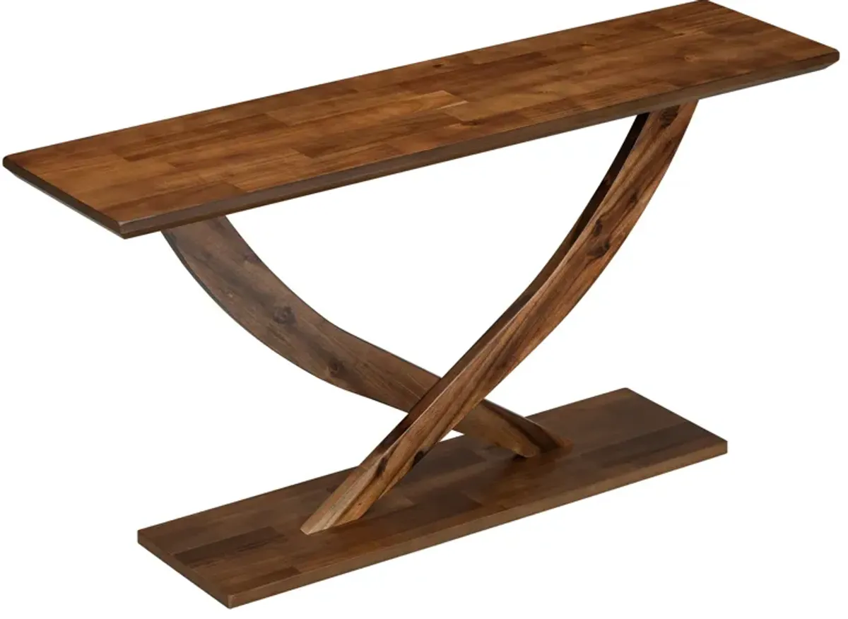 Merax Modern Rustic Console Table with Cross-Leg Design