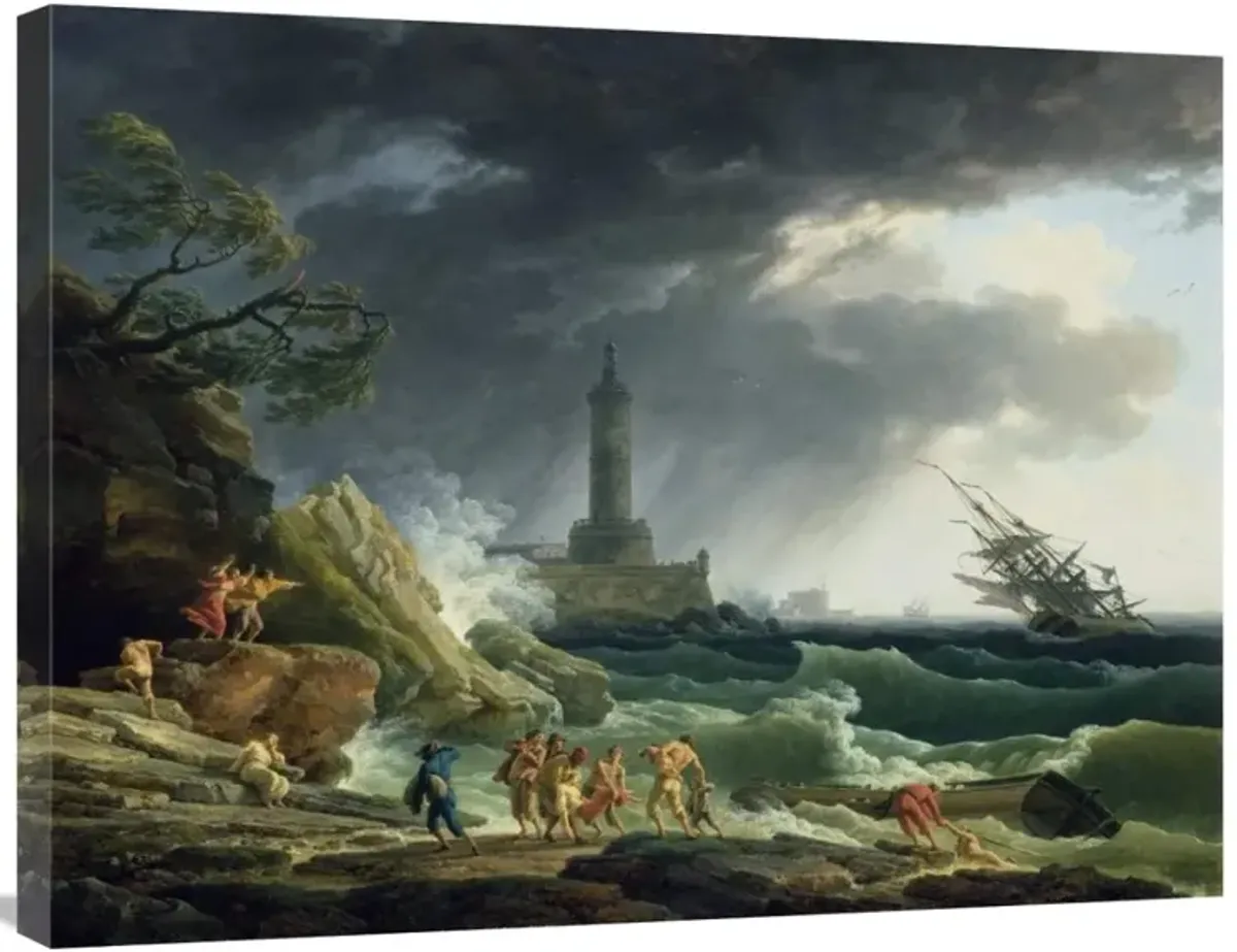 A Storm on a Mediterranean Coast-Canvas Art-32x24