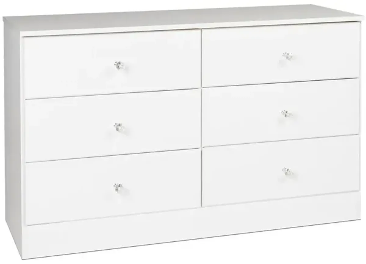 Prepac Astrid 6-Drawer Dresser, Crystal White