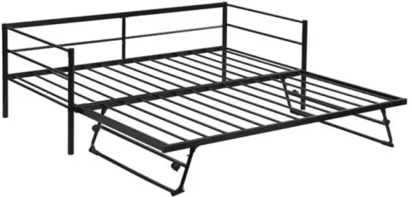 Daybed with Adjustable Trundle Space-Saving Multi-Functional Bed Frame for Kids & Guests