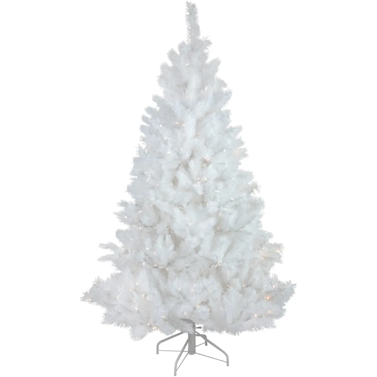 7.5' Pre-Lit White Alaskan Pine Artificial Christmas Tree  Warm White LED Lights