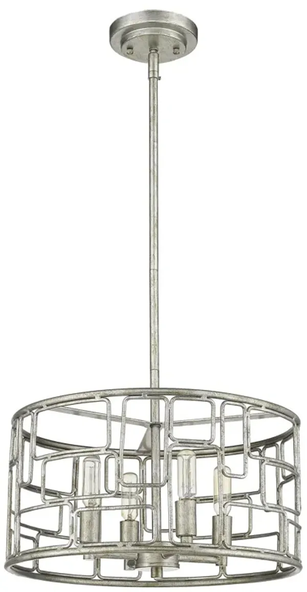 Hivvago Amoret 4-Light Antique Silver Convertible Pendant