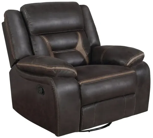 Coaster Co. of America Greer Upholstered Swivel Glider Recliner Chair Brown