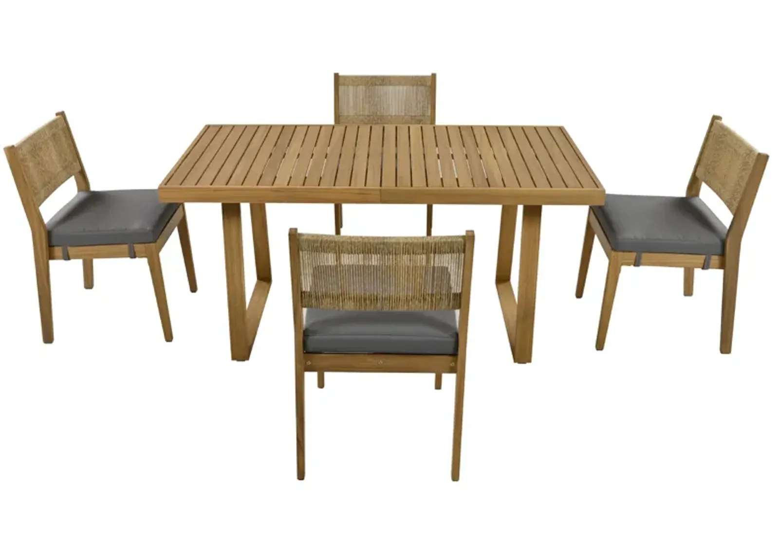 Merax Outdoor Acacia Wood Dining Table and Chair Set