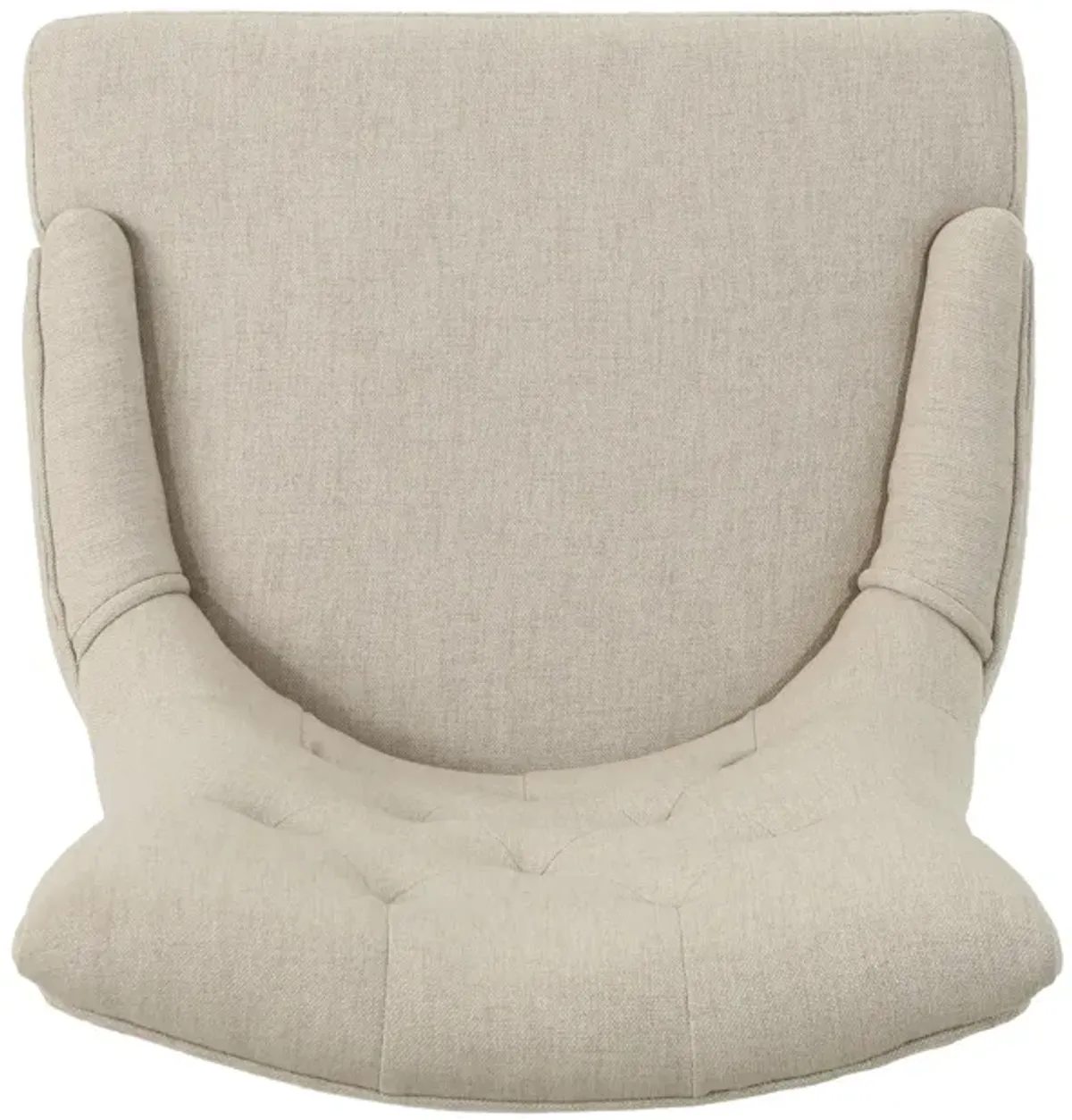 Ovi Swivel Rolling Office Chair, Gas Lift, Tufted Beige Fabric, Chrome -Benzara