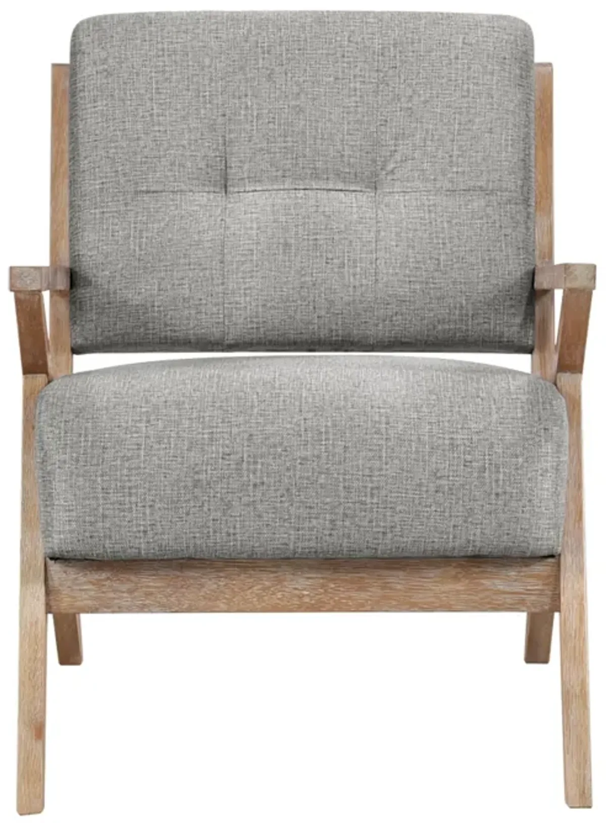 Edra 33 Inch Accent Armchair, Wood Frame, Light Gray Polyester Cushions - Benzara