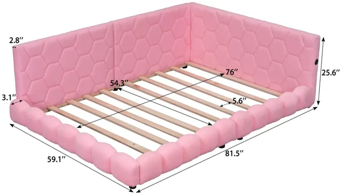 Merax Upholstered Platform Bed with USB Ports