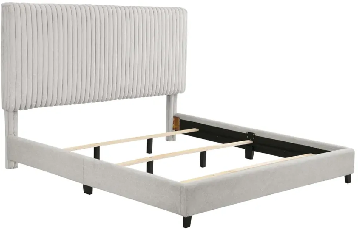 Bridger Upholstered Queen Panel Bed Stone