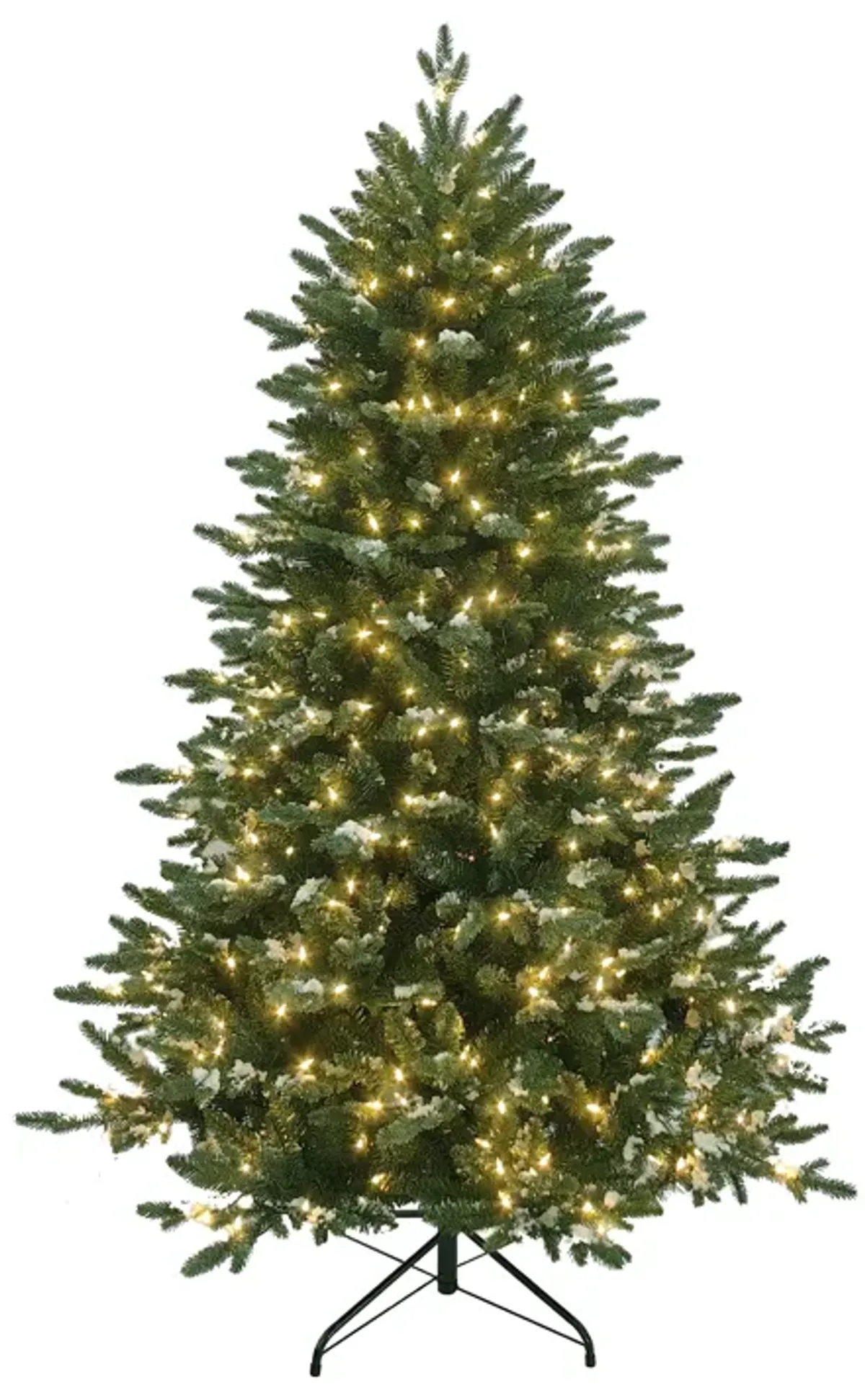 LuxenHome 6Ft Pre-Lit Green Artificial Tree with Frosted Tips