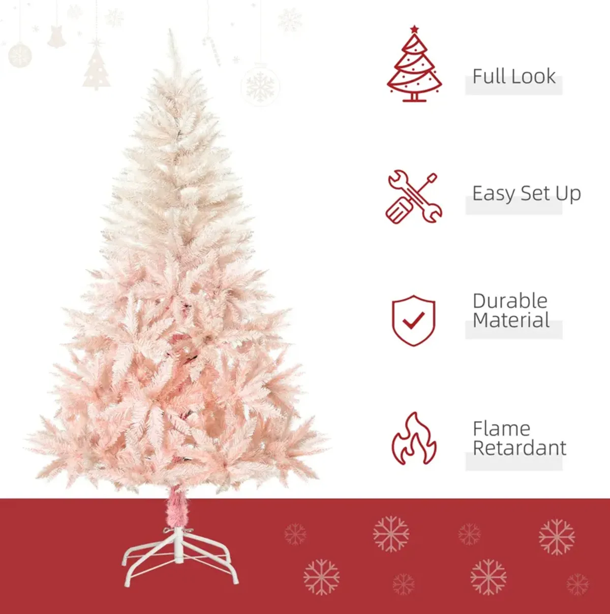 5' Artificial Christmas Tree Indoor Realistic Holiday Decoration, 450Tips