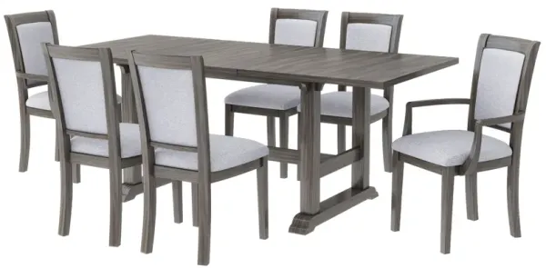 Merax 7-Piece Updated Extendable Trestle Dining Table Set