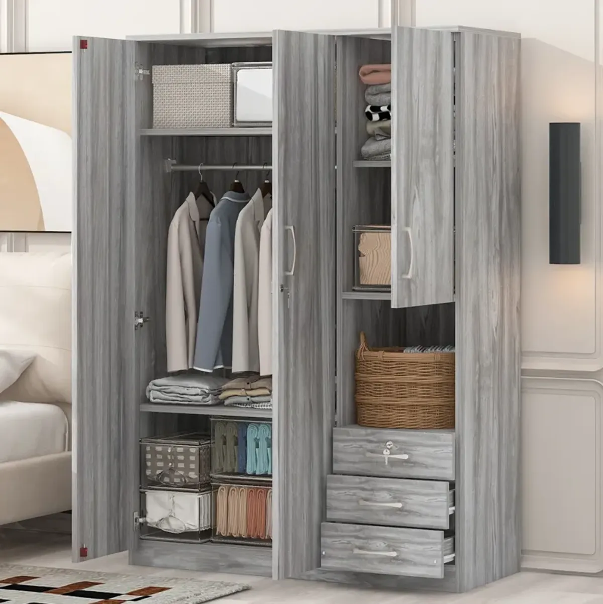 Merax Wooden Wardrobe Closet with 2 Doors