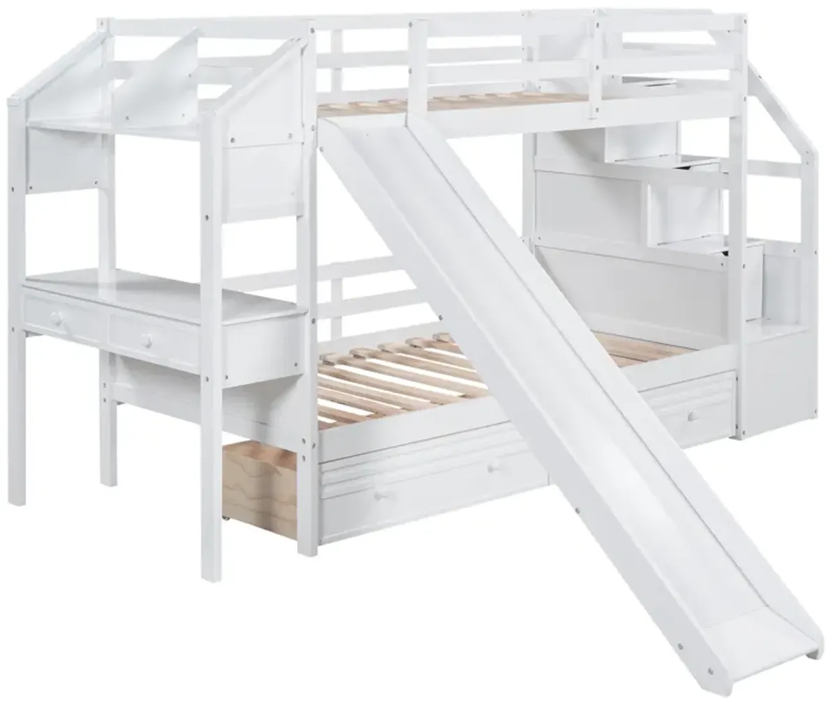 Merax Bunk Bed with Storage Staircase and Drawers