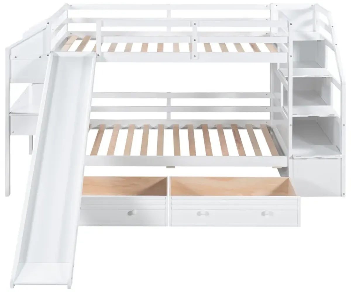 Merax Bunk Bed with Storage Staircase and Drawers