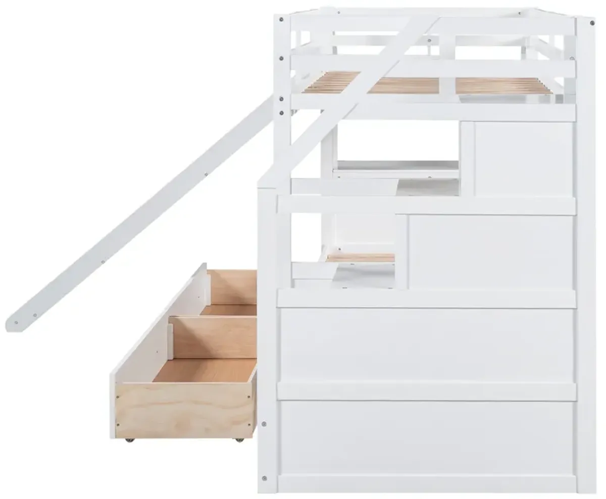 Merax Bunk Bed with Storage Staircase and Drawers