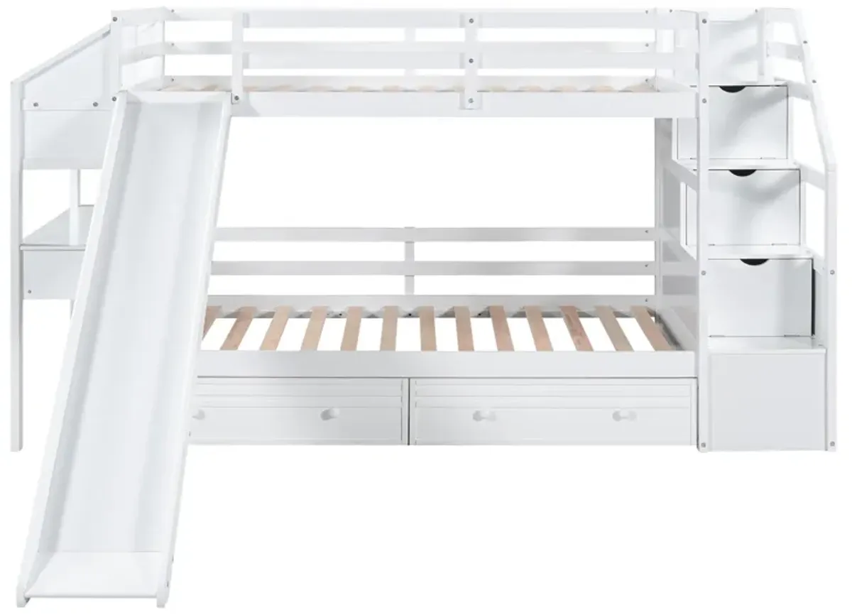 Merax Bunk Bed with Storage Staircase and Drawers