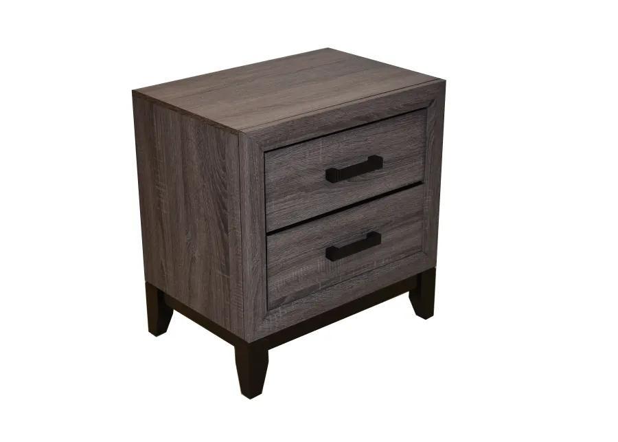 Sierra Contemporary Style 2Drawer Nightstand Made With Wood In Gray